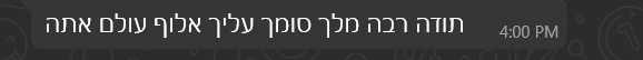 תודה רבה מלך